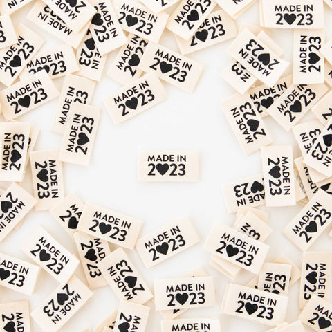 Made in 2023 Organic Cotton Labels - Sewing Quilting Tags