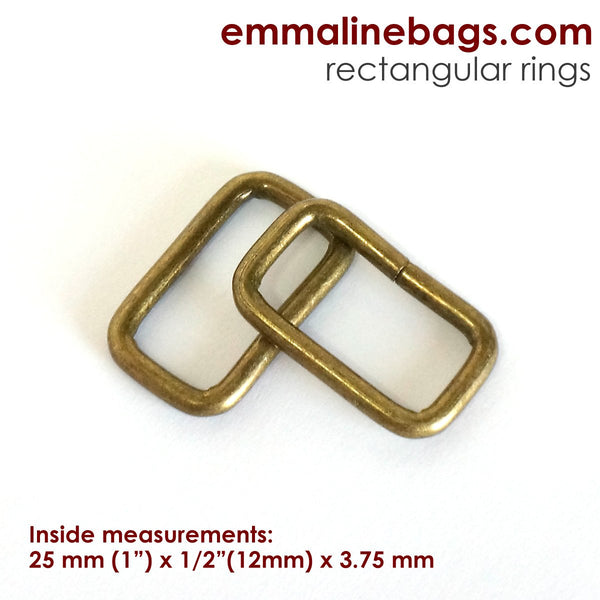 1" RECTANGLE RINGS (SET of 2) - Available in 5 metal finishes