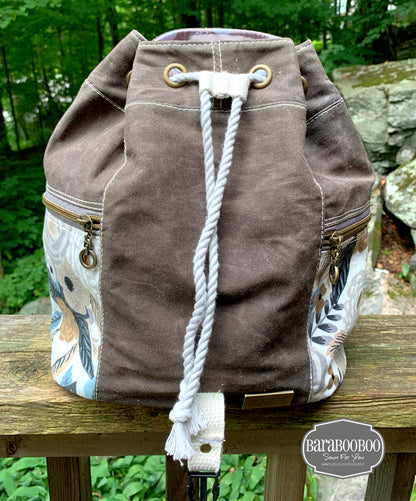 Bee Balm Waxed Canvas Backpack - PDF sewing pattern