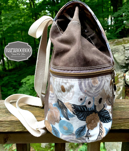 Bee Balm Waxed Canvas Backpack - PDF sewing pattern