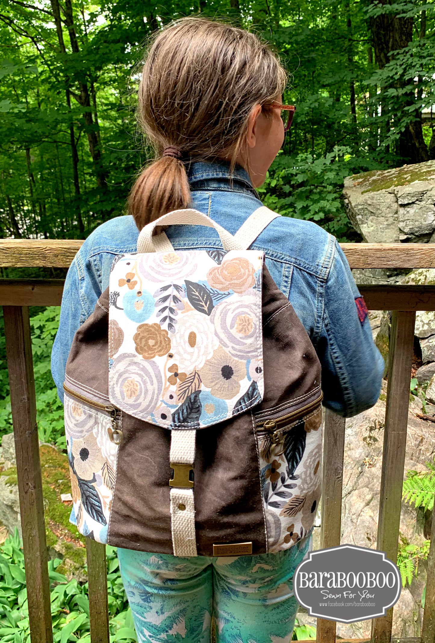 Bee Balm Waxed Canvas Backpack - PDF sewing pattern