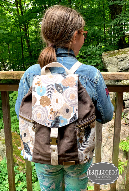 Bee Balm Waxed Canvas Backpack - PDF sewing pattern