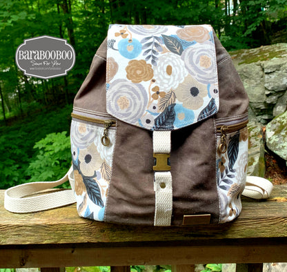 Bee Balm Waxed Canvas Backpack - PDF sewing pattern