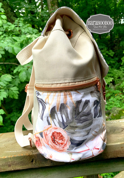 Bee Balm Waxed Canvas Backpack - PDF sewing pattern