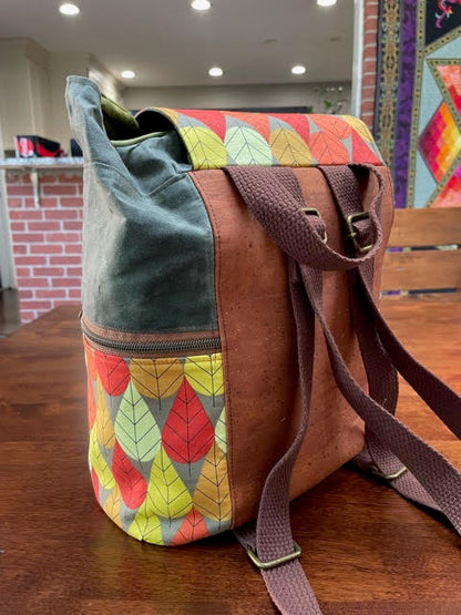 Bee Balm Waxed Canvas Backpack - PDF sewing pattern