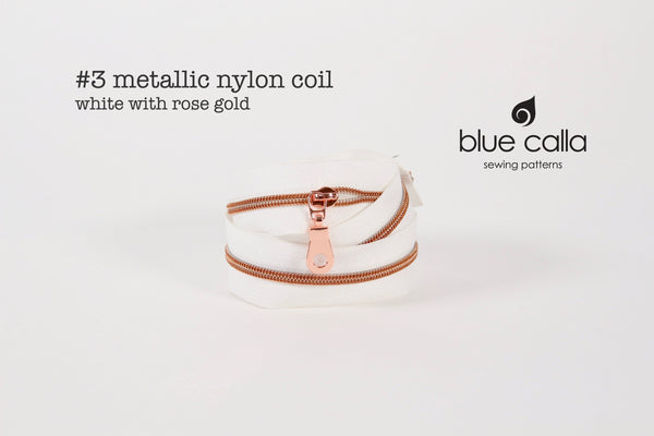 #3 Metallic Nylon Coil Zipper tape - 7 neutral colours